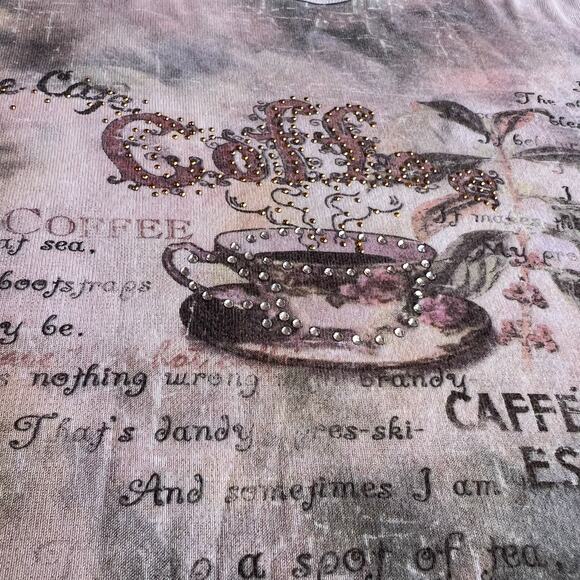 Cactus Coffee Caffe 3/4 Sleeve Tee Sz 3X - Picture 2 of 7